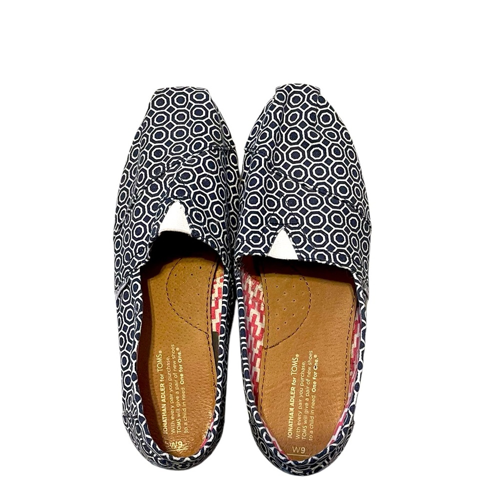 💜TOM'S CLASSICS DARK GEO JONATHAN ADLER SHOES WOMENS FLATS.